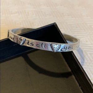 Silver slip on bangle bracelet